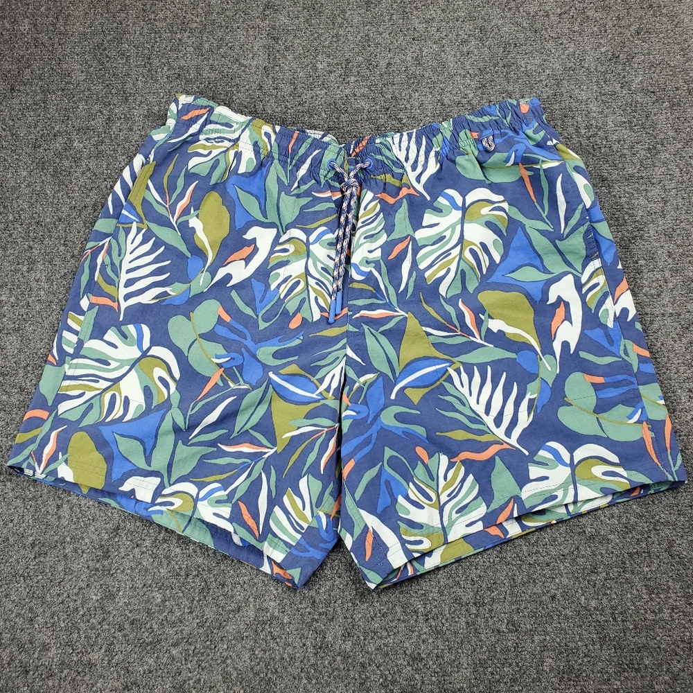 Eddie Bauer Swim Trunks Mens Large Hawaiian Floral Tropical Mesh Lined Shorts